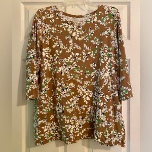 J.JILL Floral Knit Crewneck Tunic Large